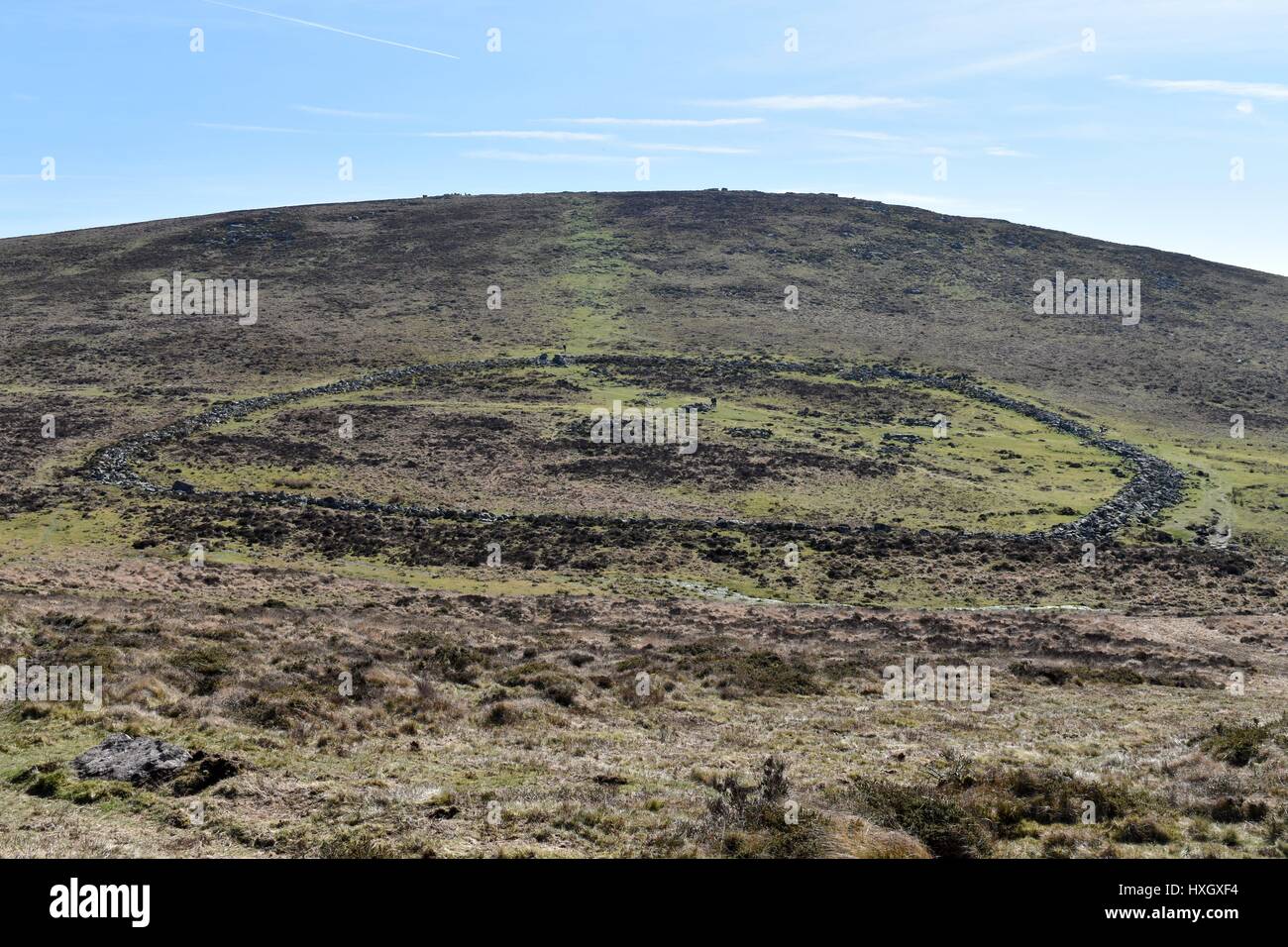 Età del bronzo insediamento di Grimspound, Dartmoor Foto Stock