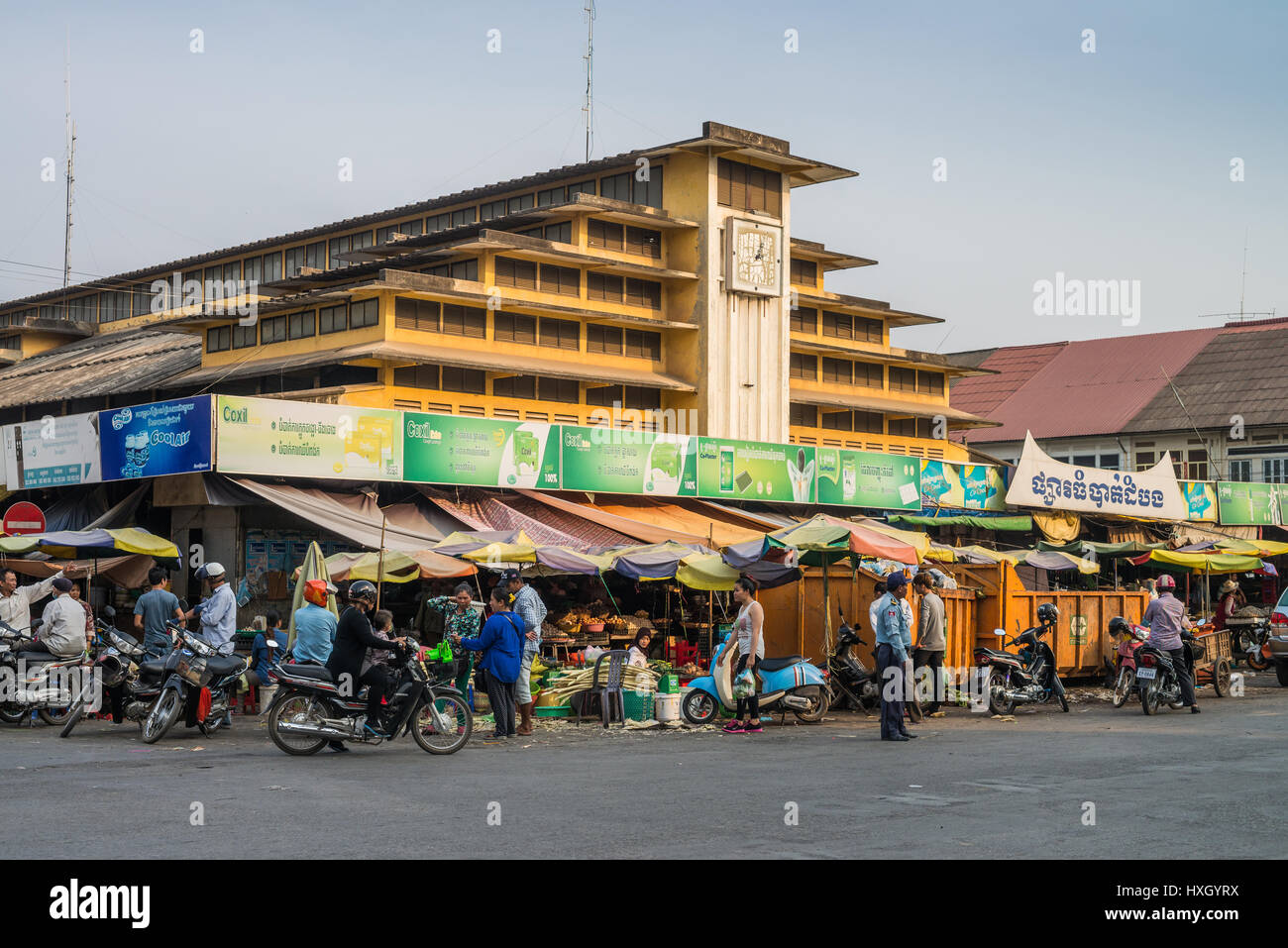 Psar Nat, il mercato centrale, città di Battambang, Battambang Provincia, Cambogia, Asia Foto Stock