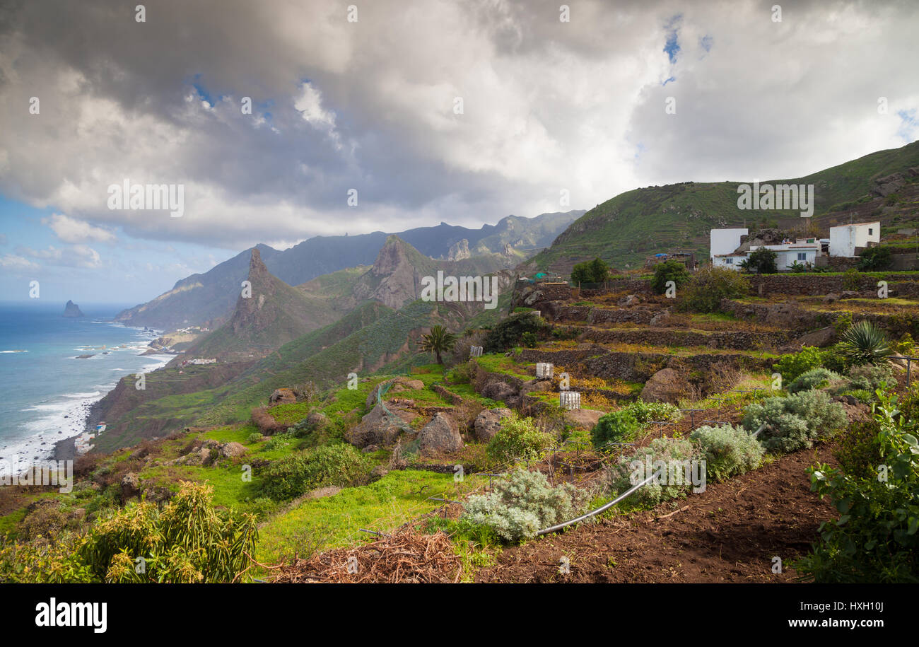 Il villaggio di Taganana su Tenerife, Spagna. Foto Stock