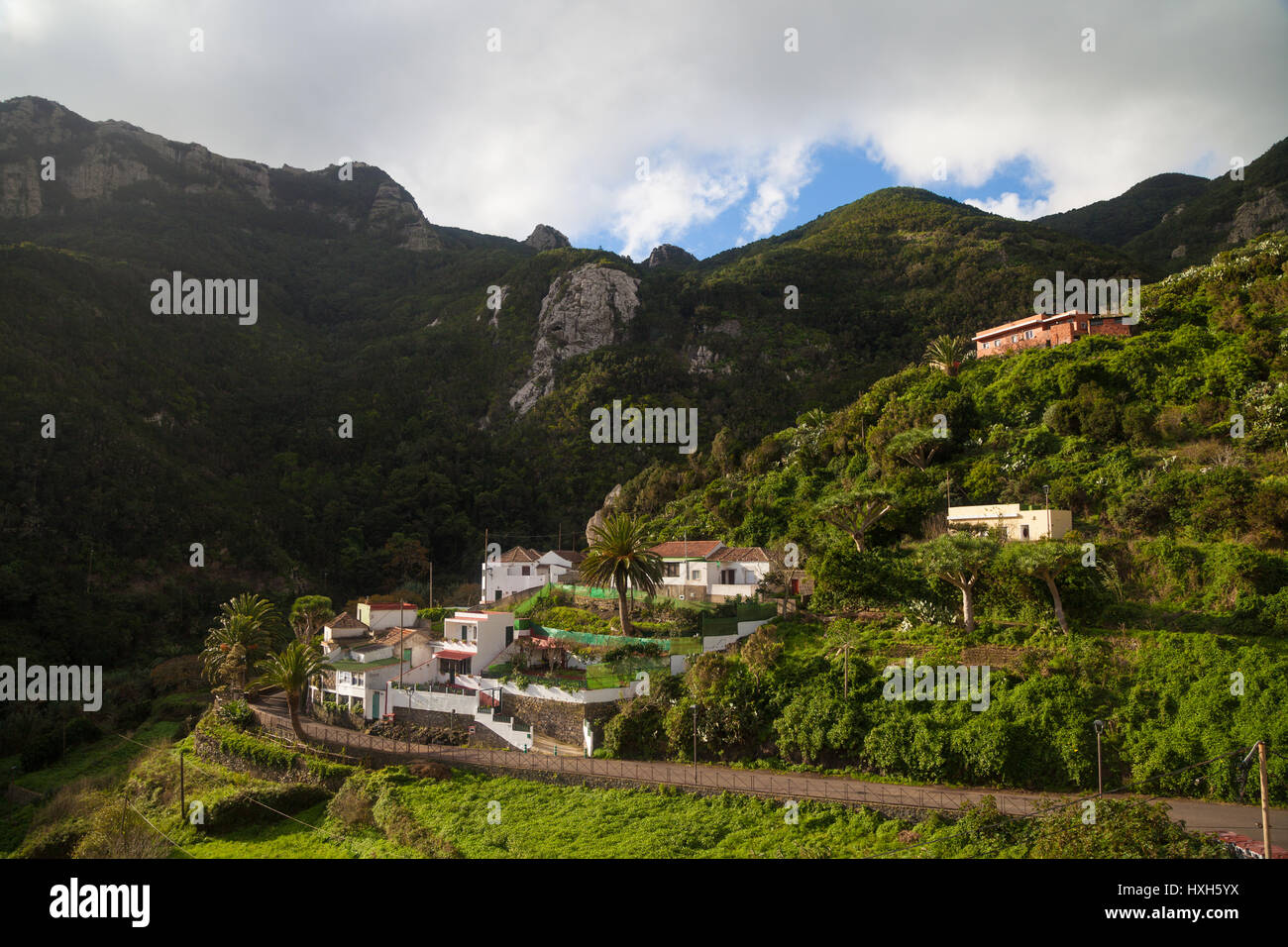 Il villaggio di Chamorga, Tenerife, Spagna. Foto Stock