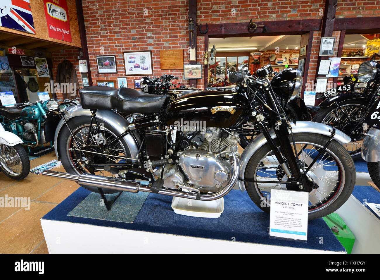 Un vintage motocicletta in corrispondenza di un museo nel Regno Unito Foto Stock