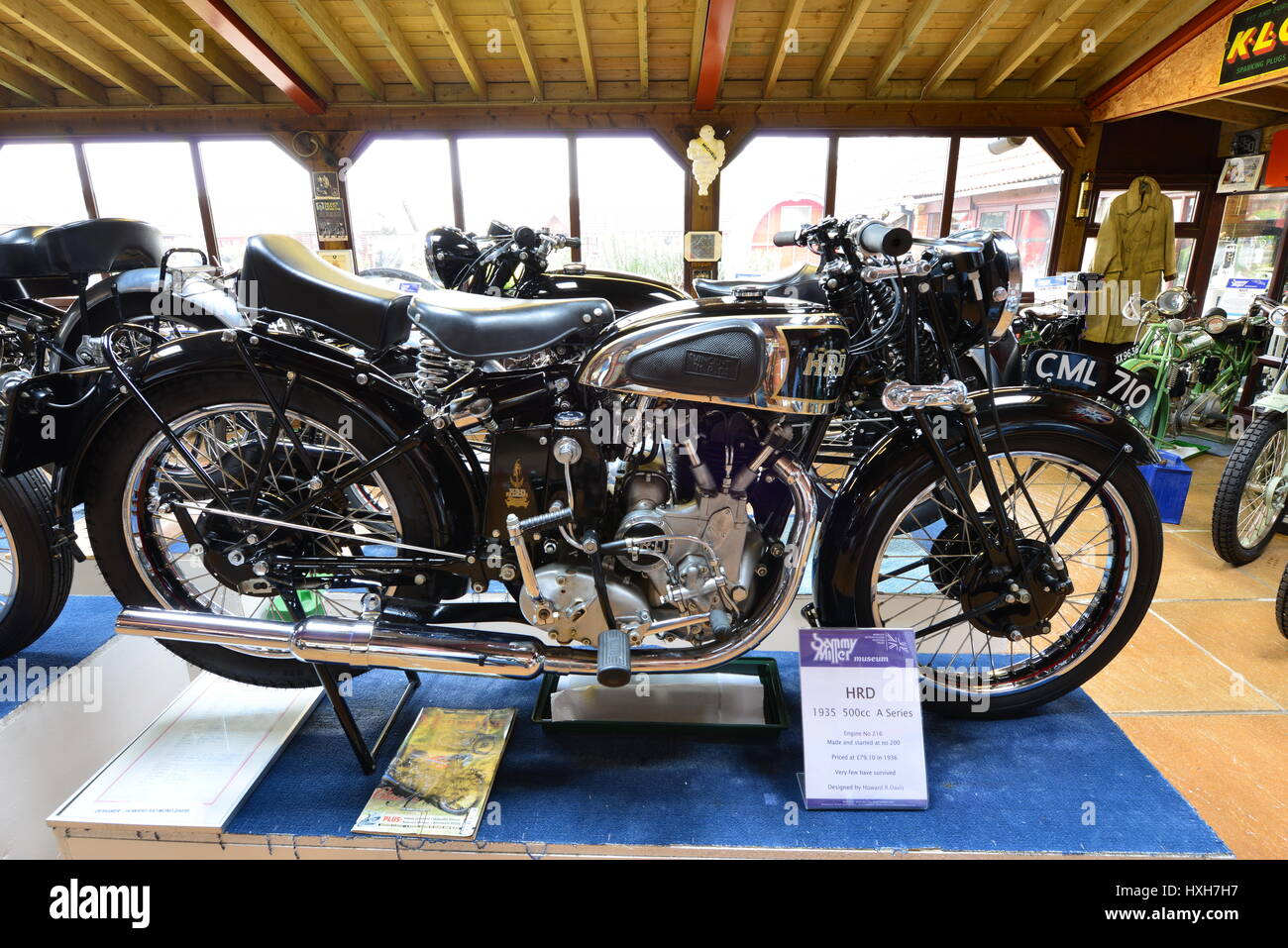 Un vintage motocicletta in corrispondenza di un museo nel Regno Unito Foto Stock
