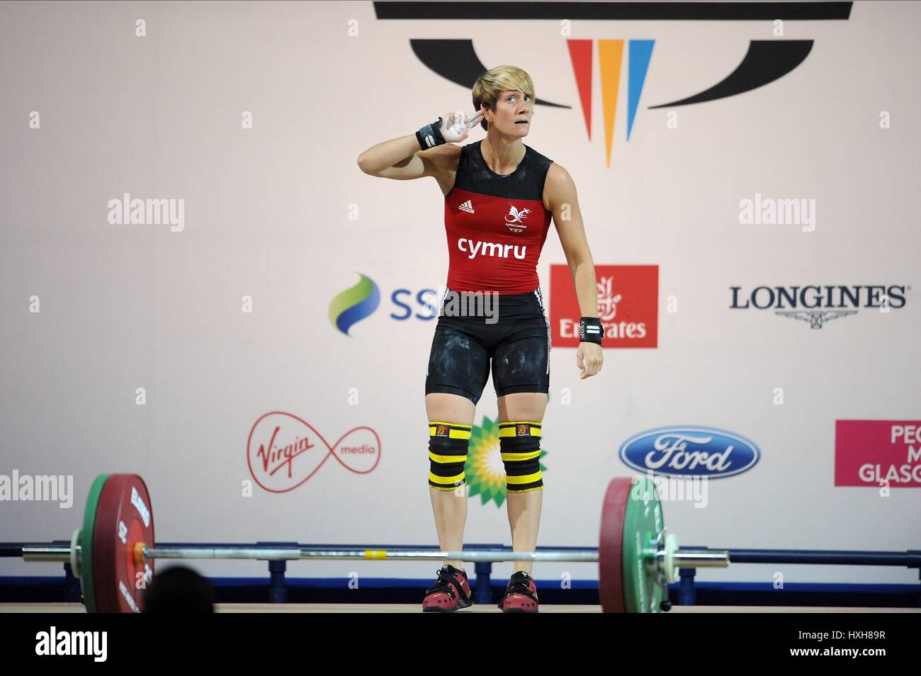 MICHAELA BREEZE Donna Donne di sollevamento pesi il sollevamento pesi Clyde Auditorium GLASGOW Scozia 26 Luglio 2014 Foto Stock
