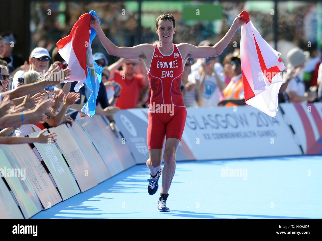 ALISTAIR BROWNLEE UOMINI TRIATHLON UOMINI TRIATHLON STRATHCLYDE COUNTRY PARK GLASGOW Scozia 24 Luglio 2014 Foto Stock