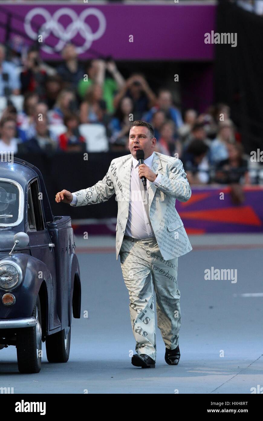WARM UP uomo prima cerimonia di cerimonia di chiusura la cerimonia di chiusura Stratford London Inghilterra 12 Agosto 2012 Foto Stock