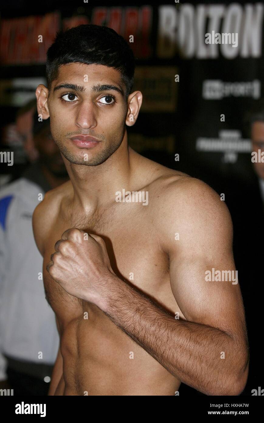 AMIR KHAN BOXER LEGGERO BOLTON ARENA Bolton Inghilterra 07 Dicembre 2007 Foto Stock