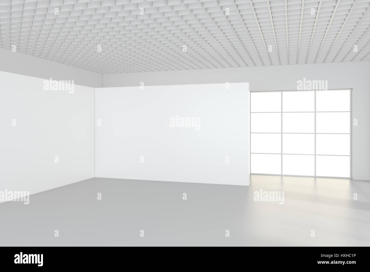 Moderna camera vuota con il bianco billboard. 3D Render Foto Stock