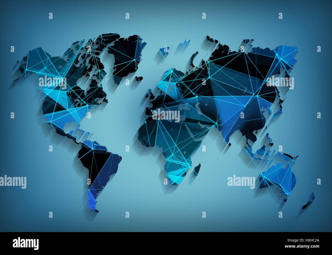 Global mappa mondiale della tecnologia di rete. Le comunicazioni sociali Foto Stock
