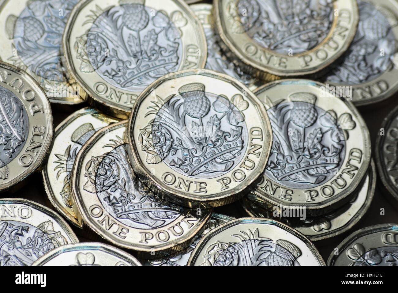 New British Pound Coin Foto Stock