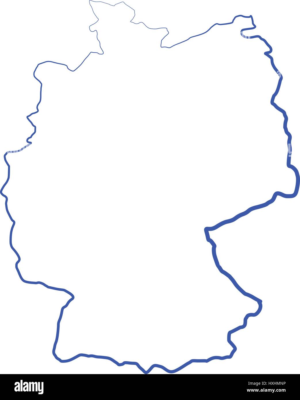 Mappa illustrata della Germania su sfondo bianco in vettore Illustrazione Vettoriale