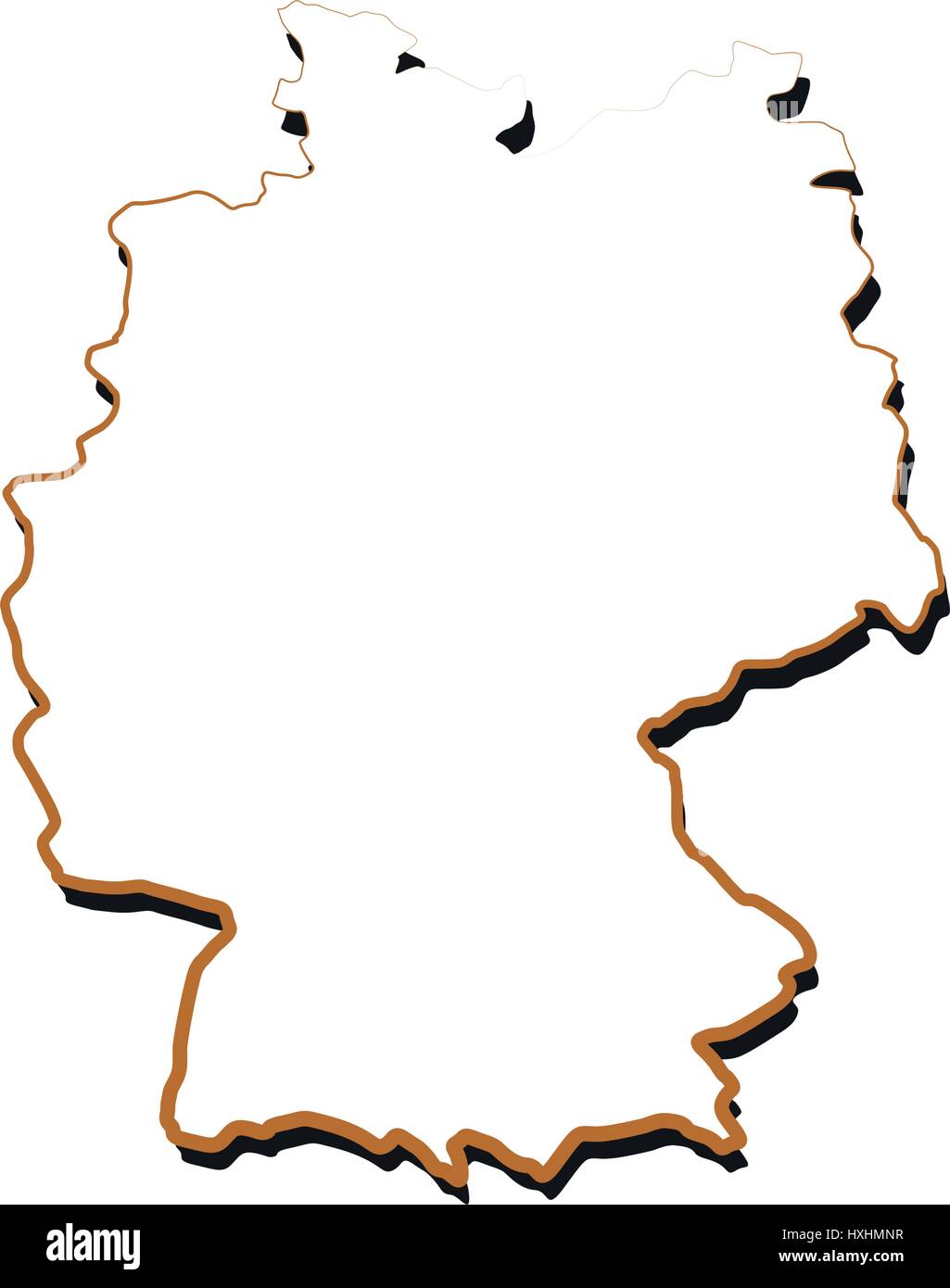 Mappa illustrata della Germania su sfondo bianco in vettore Illustrazione Vettoriale