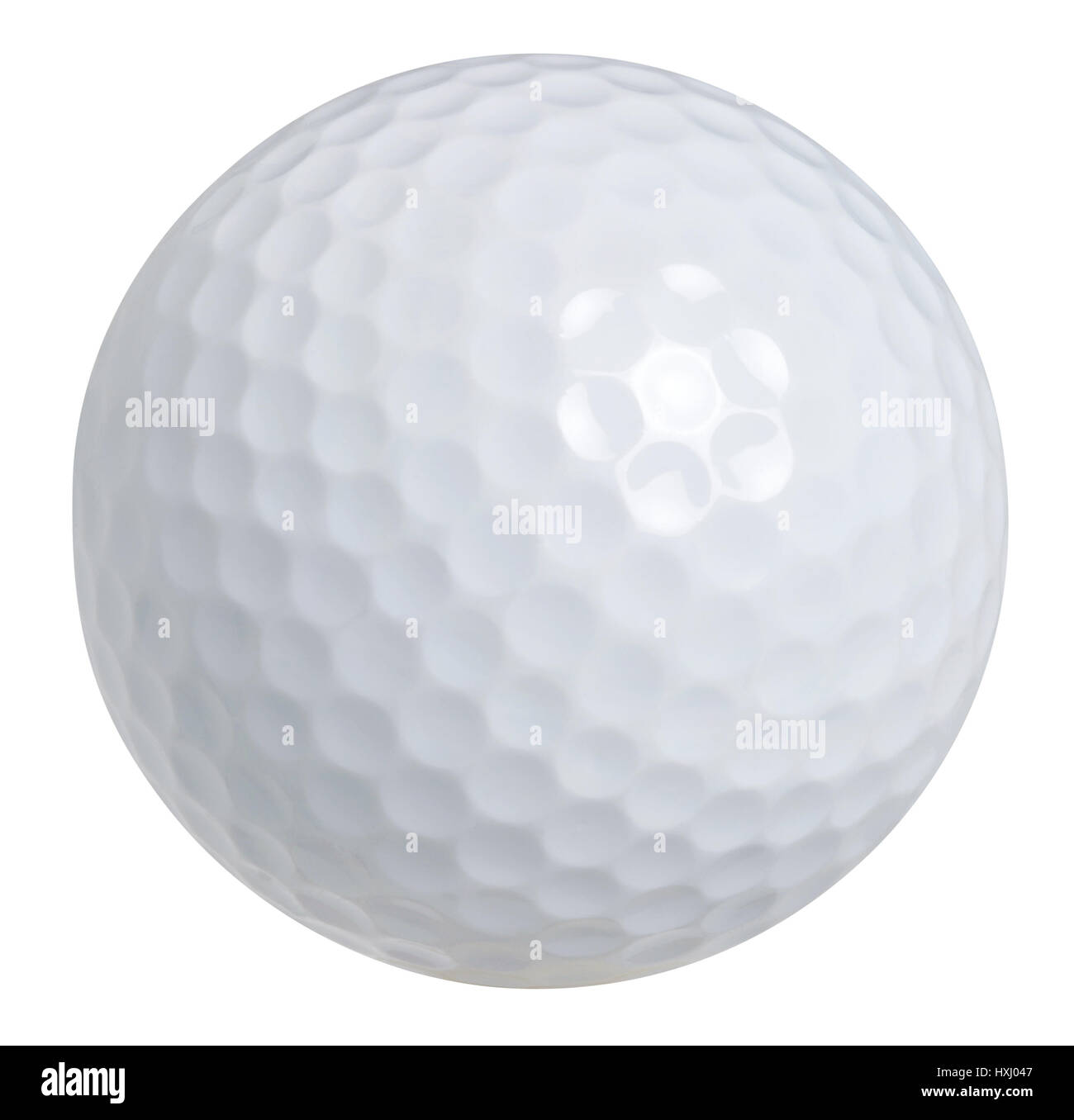Un bianco pallina da golf isolato su uno sfondo bianco con un tracciato di ritaglio Foto Stock