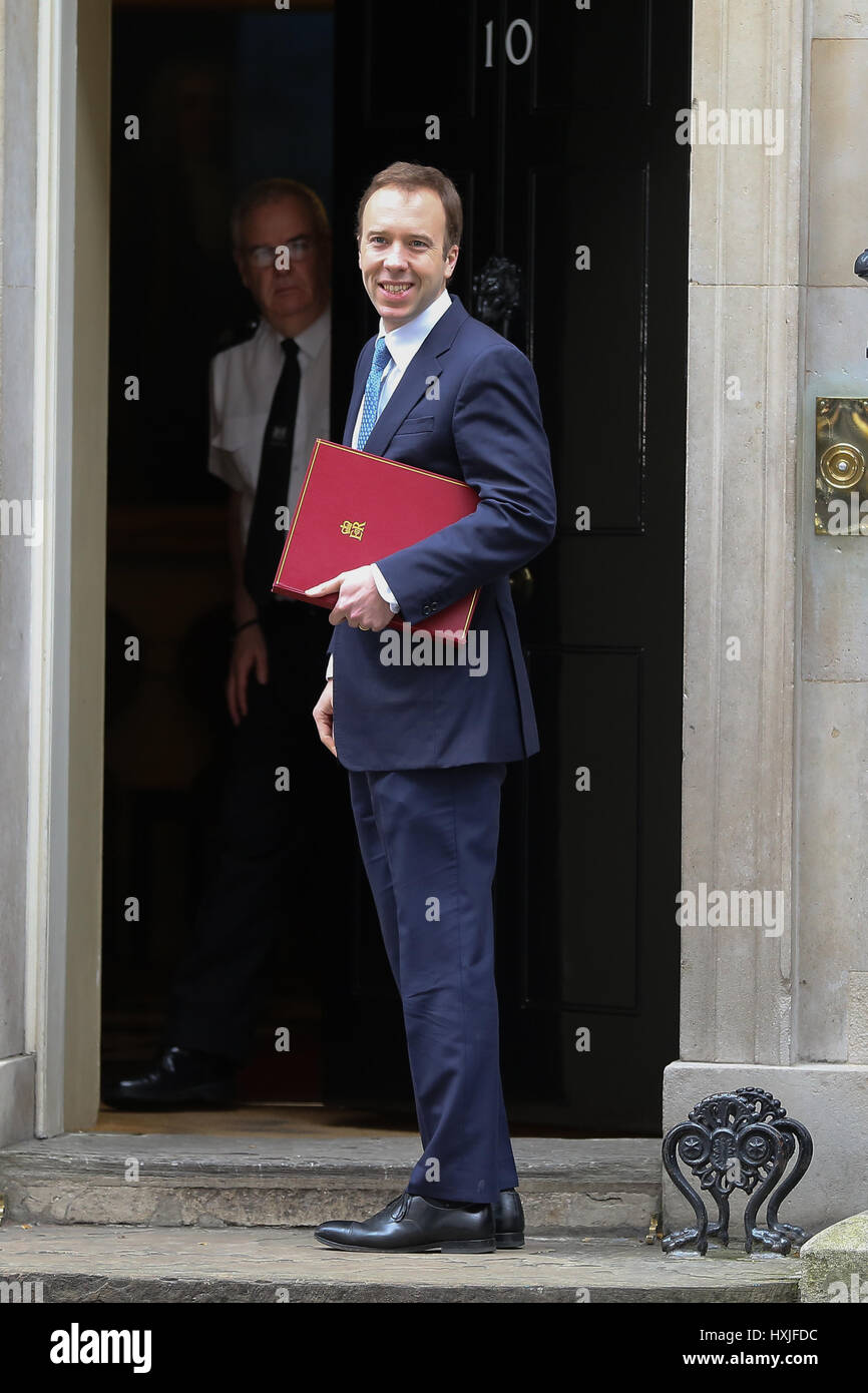 A Downing Street, Londra, Regno Unito. 29 Mar, 2017. Gavin conservatore di Williamson Chief Whip lascia dopo il settimanale riunione del gabinetto al numero 10 di Downing street il giorno in cui il primo ministro sarà sarà ufficialmente notificare l'UE della Gran Bretagna ha intenzione di lasciare e farà una dichiarazione alla House of Commons il seguente PMQs su Brexit. Credito: Dinendra Haria/Alamy Live News Foto Stock