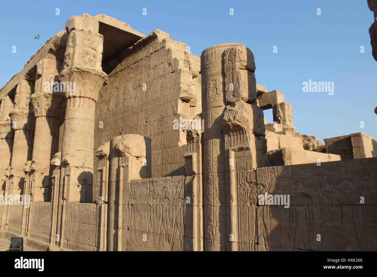 Edfu Tempio di Horus in Edfu città sul Nilo Foto Stock