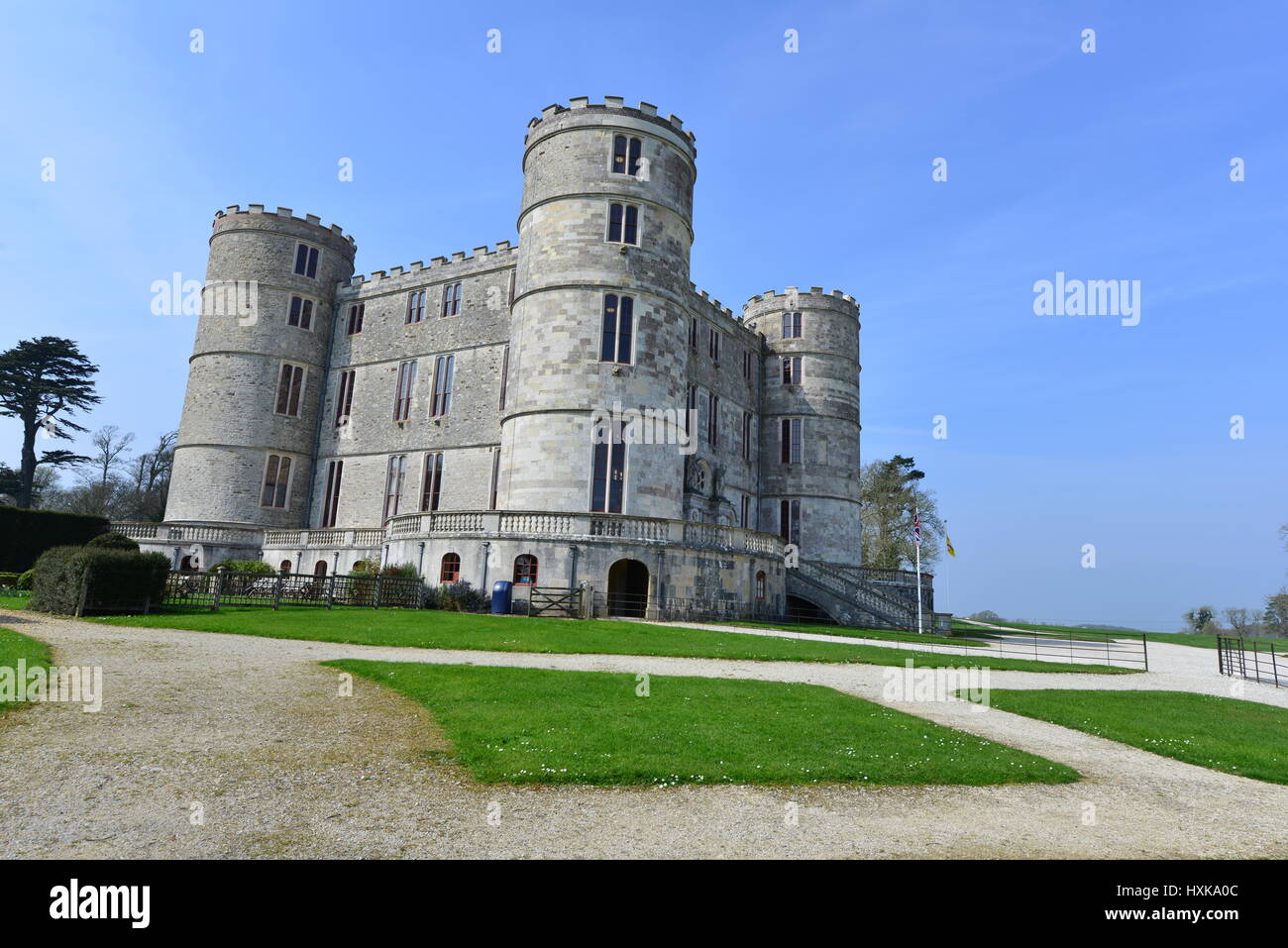 Lulworth Castle in Dorset, Inghilterra in primavera Foto Stock