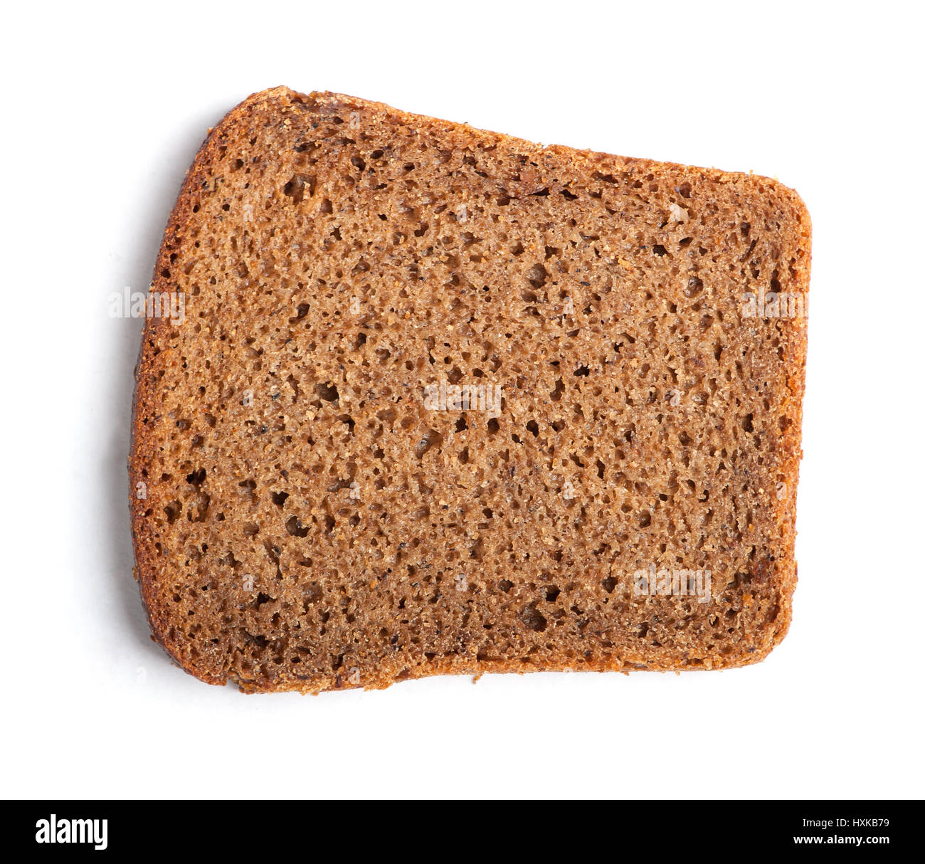Brown fetta di pane isolati su sfondo bianco Foto Stock
