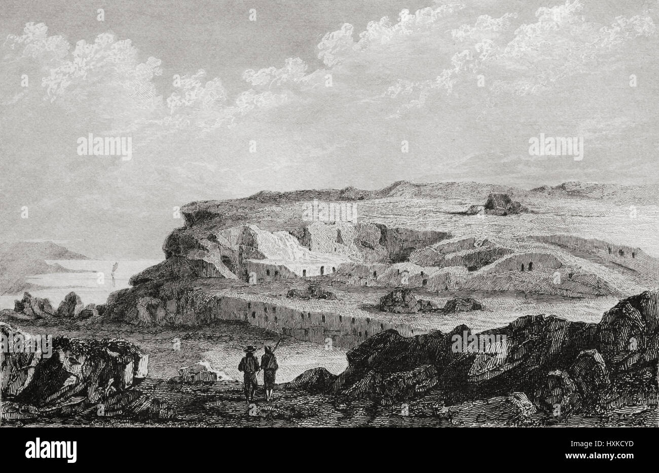 Bengemma Hill, Malta. Xix secolo incisione in acciaio da Lemaitre ha direxit. Foto Stock