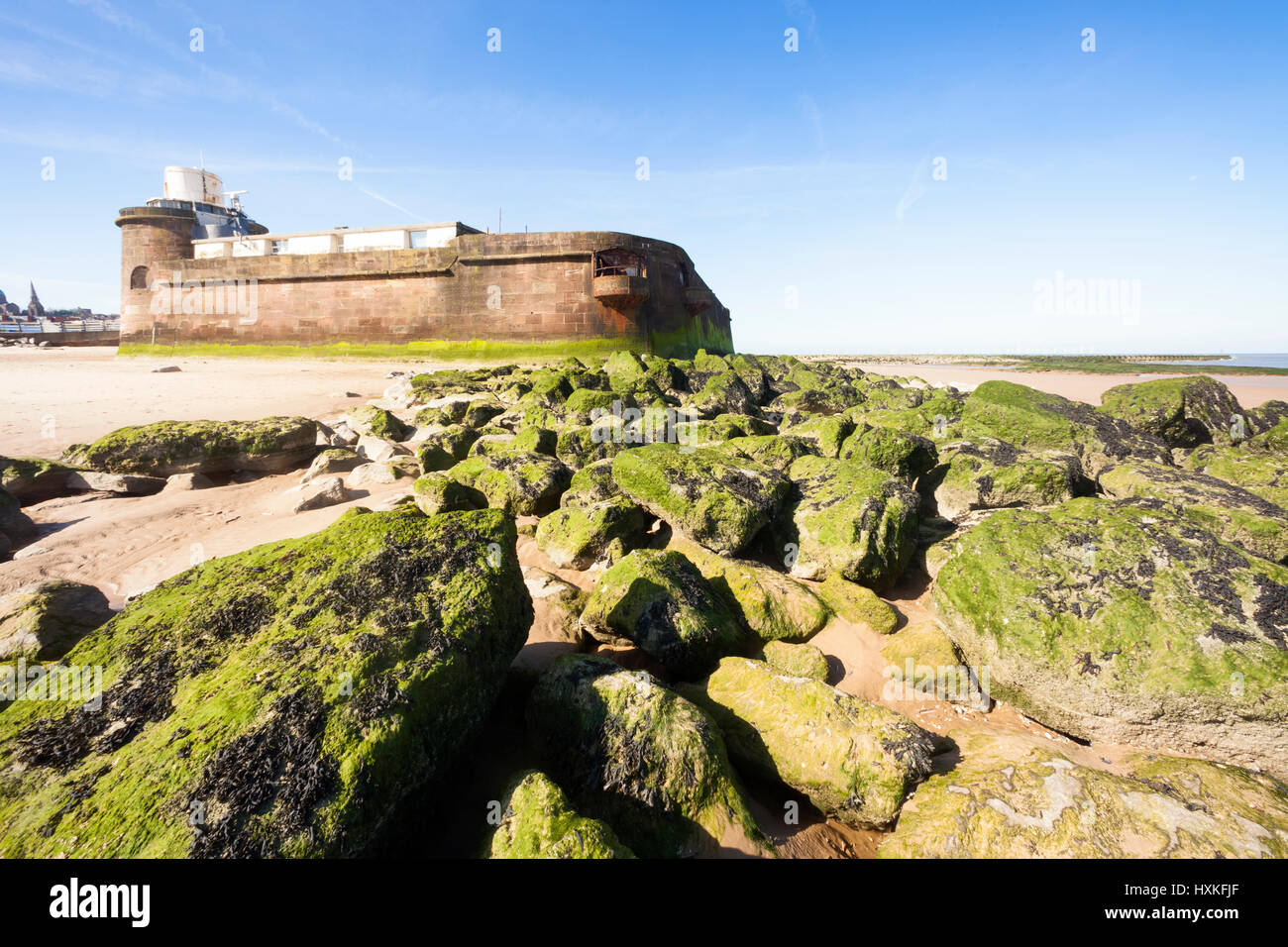 Fort Pesce persico Rock in New Brighton sulla penisola di Wirral Foto Stock