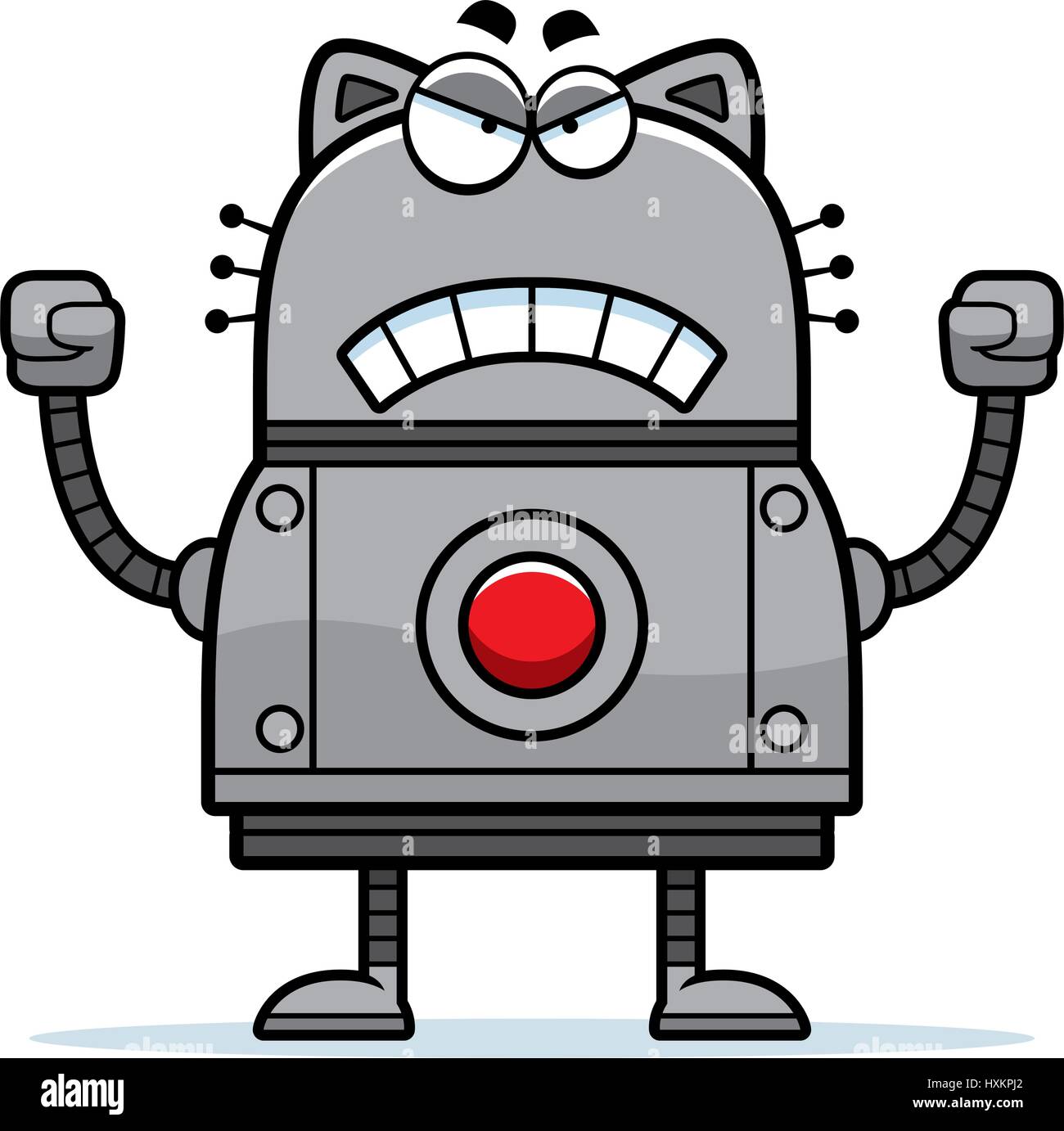 Un cartoon illustrazione di un robot cat cercando arrabbiato. Illustrazione Vettoriale