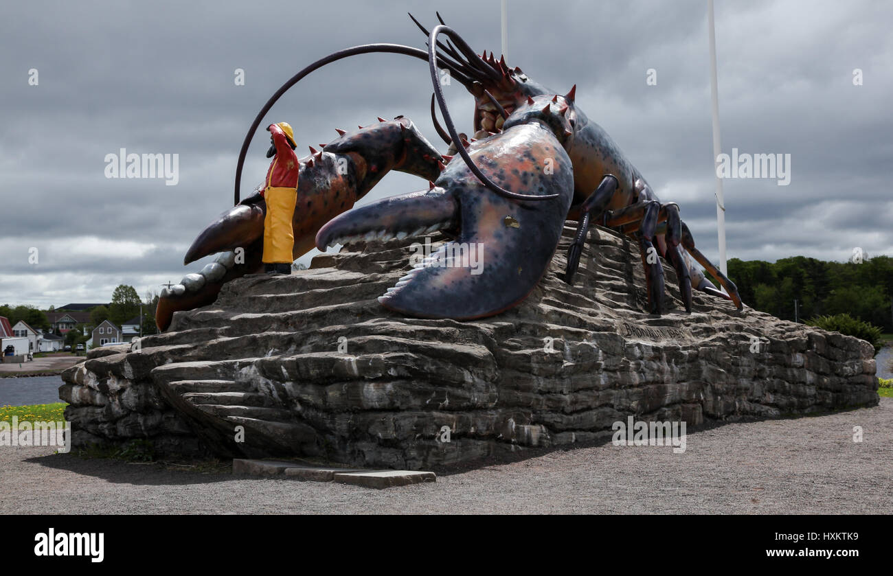 Wolrd la più grande scultura di aragosta, Shediac, New Brunswick Foto Stock