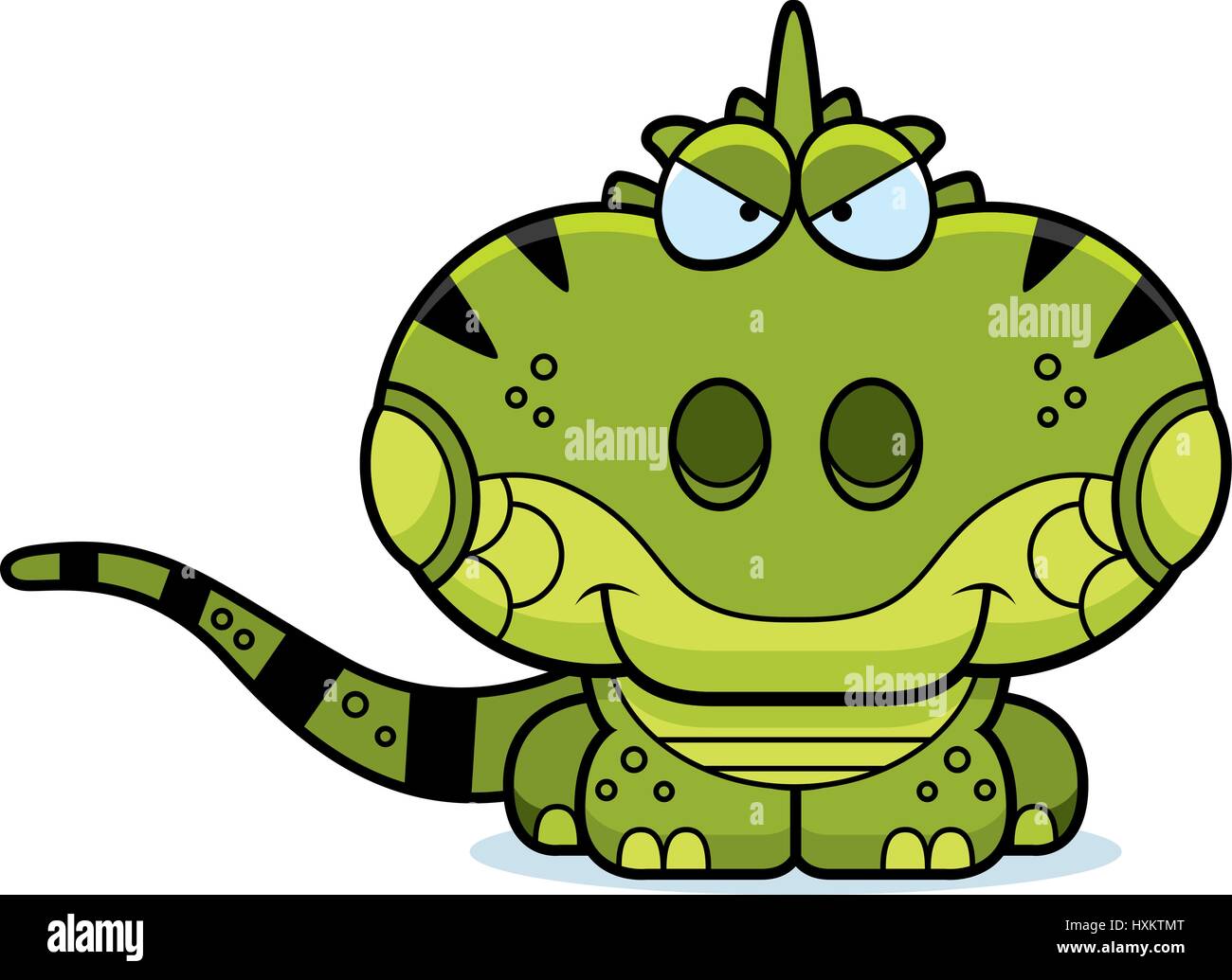 Un cartoon illustrazione di un iguana con un espressione di Sly. Illustrazione Vettoriale