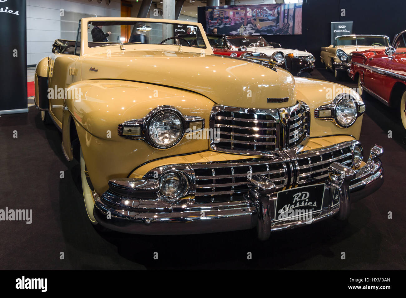 Personale di auto di lusso Lincoln Continental cabriolet, 1948. In Europa il più grande classico auto exhibition 'retrò classici' Foto Stock