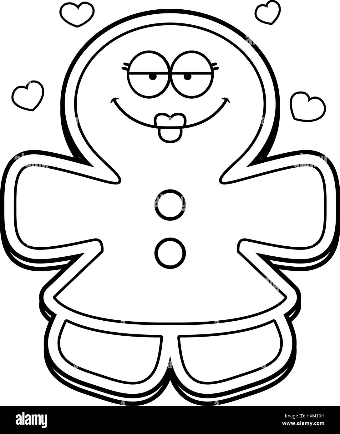 Un cartoon illustrazione di una donna di panpepato nell'amore. Illustrazione Vettoriale