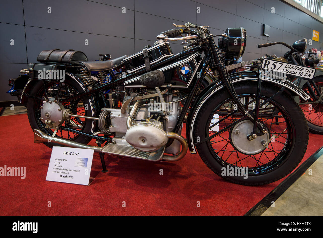 STUTTGART, Germania - 02 Marzo 2017: moto sportive BMW R57, 1928. In Europa il più grande classico auto exhibition 'retrò classici' Foto Stock