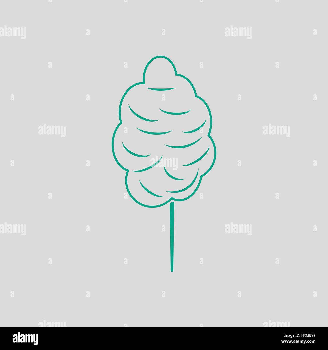 Il cotone candy icona. Sfondo grigio con verde. Illustrazione Vettoriale. Illustrazione Vettoriale