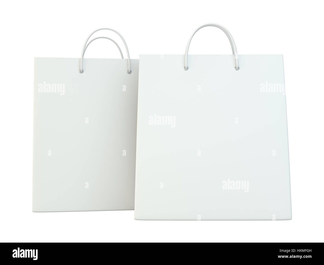 Carta Shopping Bags collection isolati su sfondo bianco. Il rendering 3d. Foto Stock