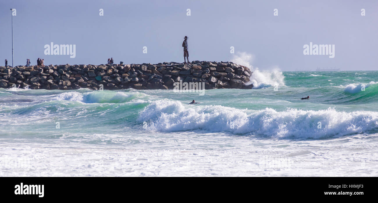 Ben-David Tsadok, il Big Boy, scultura dal mare, Cottesloe 2017 Perth, Western Australia Foto Stock