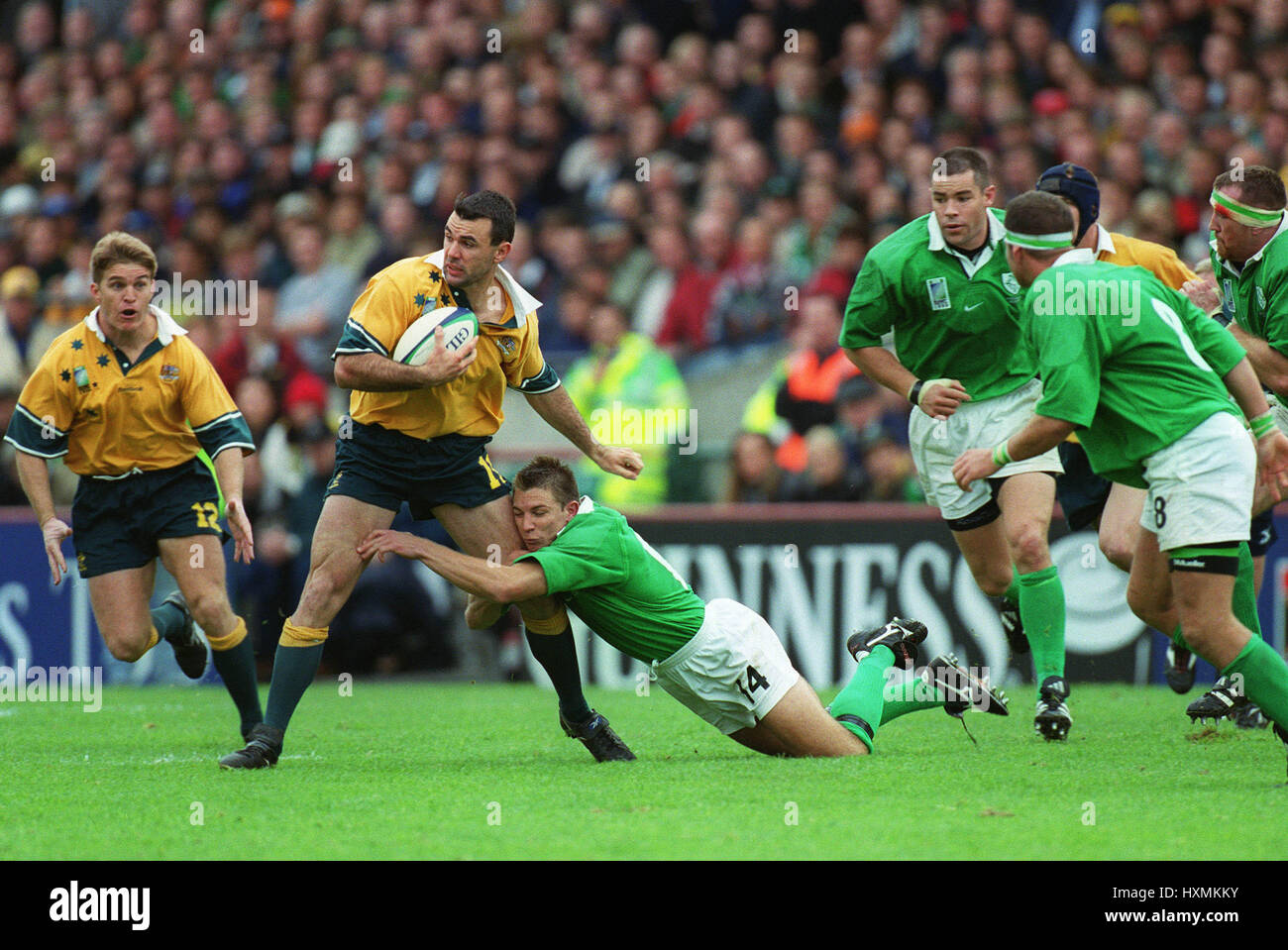 JOE ROFF & JUSTIN VESCOVO IRLANDA V AUSTRALIA RU 10 Ottobre 1999 Foto Stock