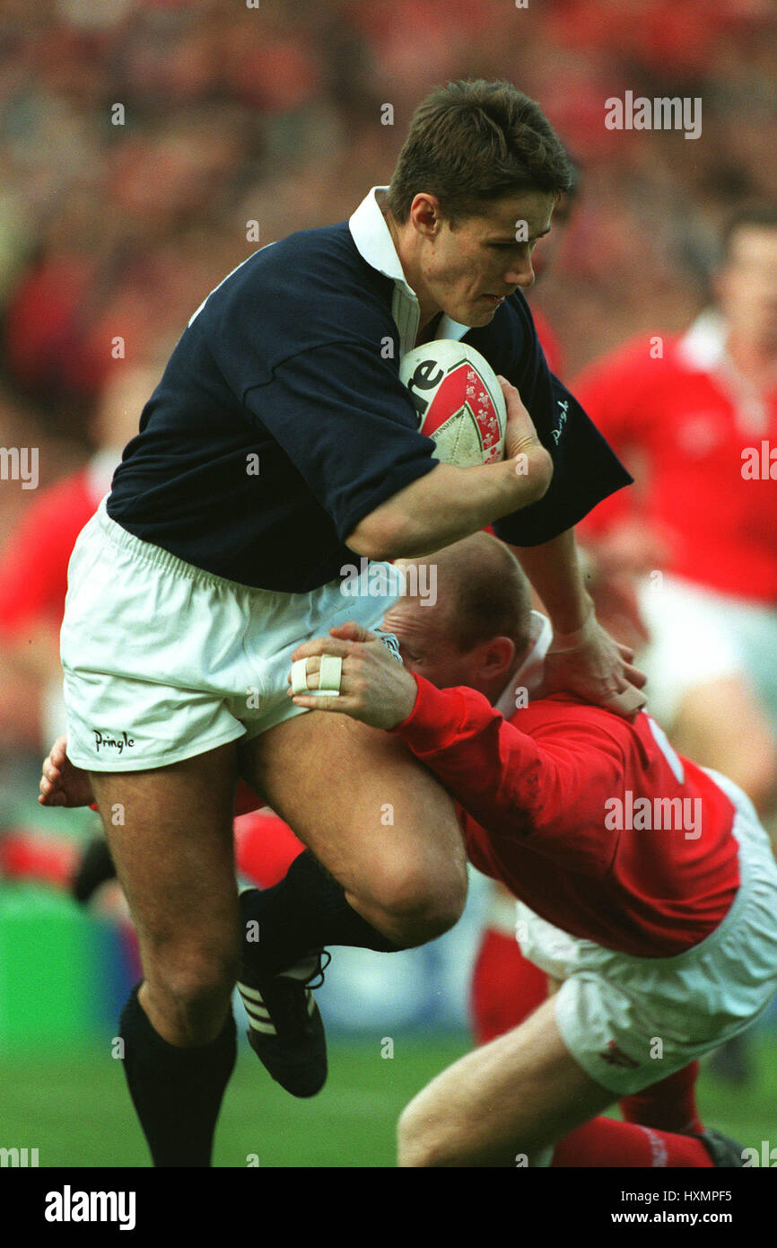 TONY STANGER & JENKINS GALLES V Scozia cinque nazioni 09 Marzo 1998 Foto Stock