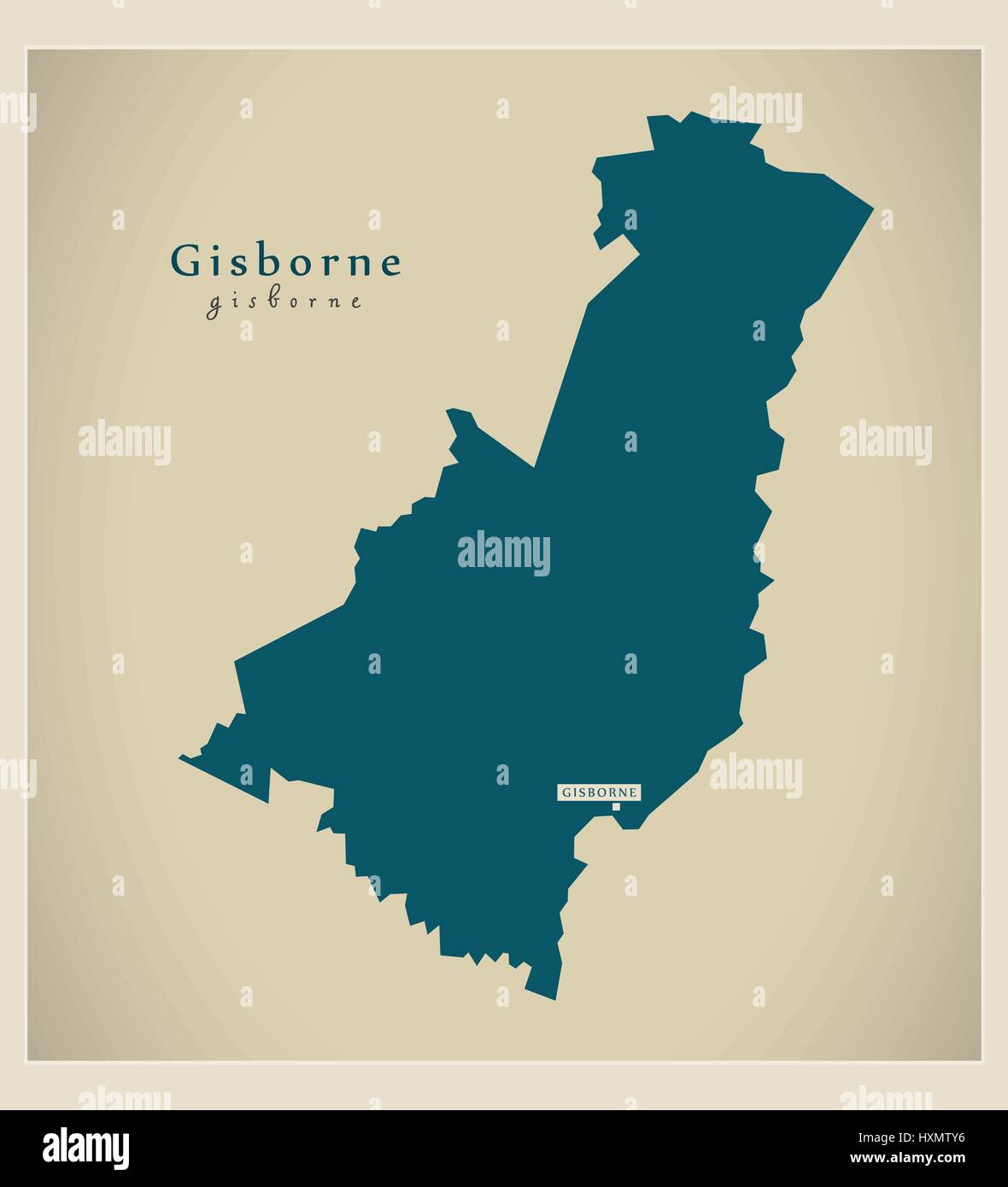 Mappa moderno - Gisborne NZ Illustrazione Vettoriale