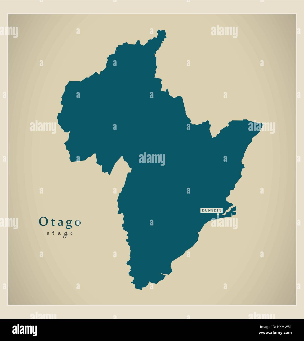 Mappa moderno - Nuova Zelanda Otago Illustrazione Vettoriale