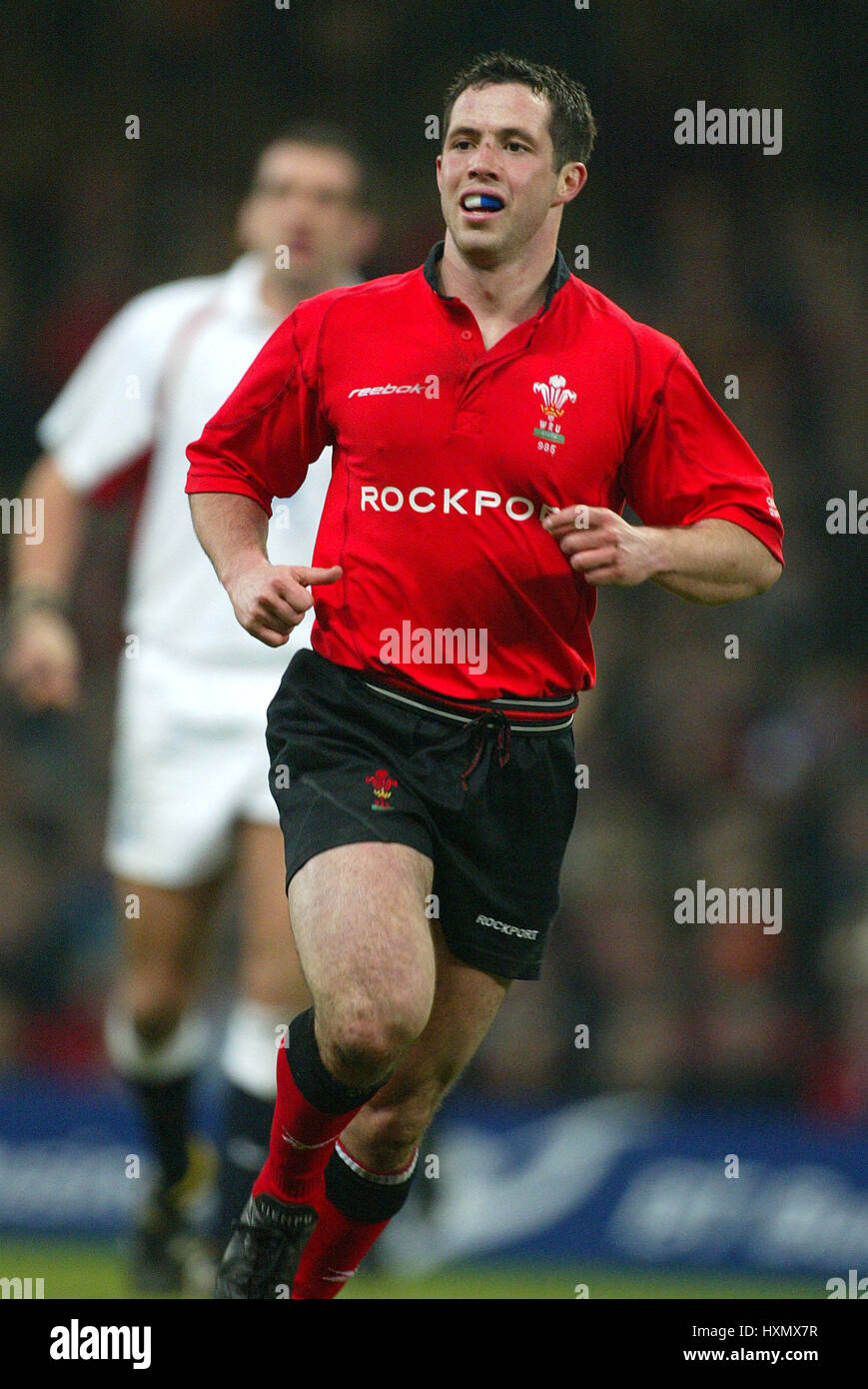 GARETH COOPER GALLES & bagno RU Millennium Stadium Cardiff Galles 22 Febbraio 2003 Foto Stock