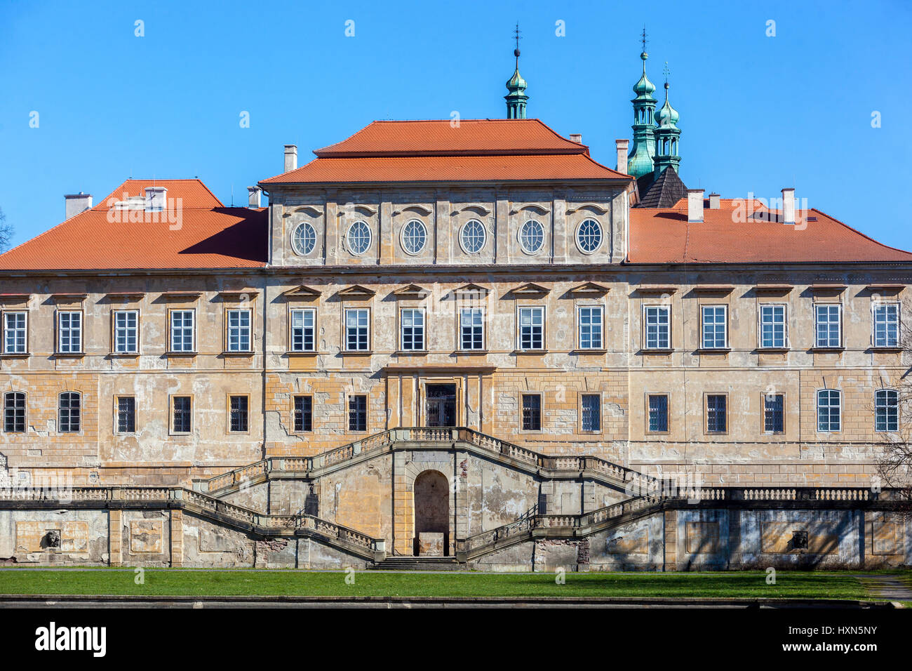 Castello di Duchcov, Castello di Duchcov vista giardino Repubblica Ceca, Europa Foto Stock