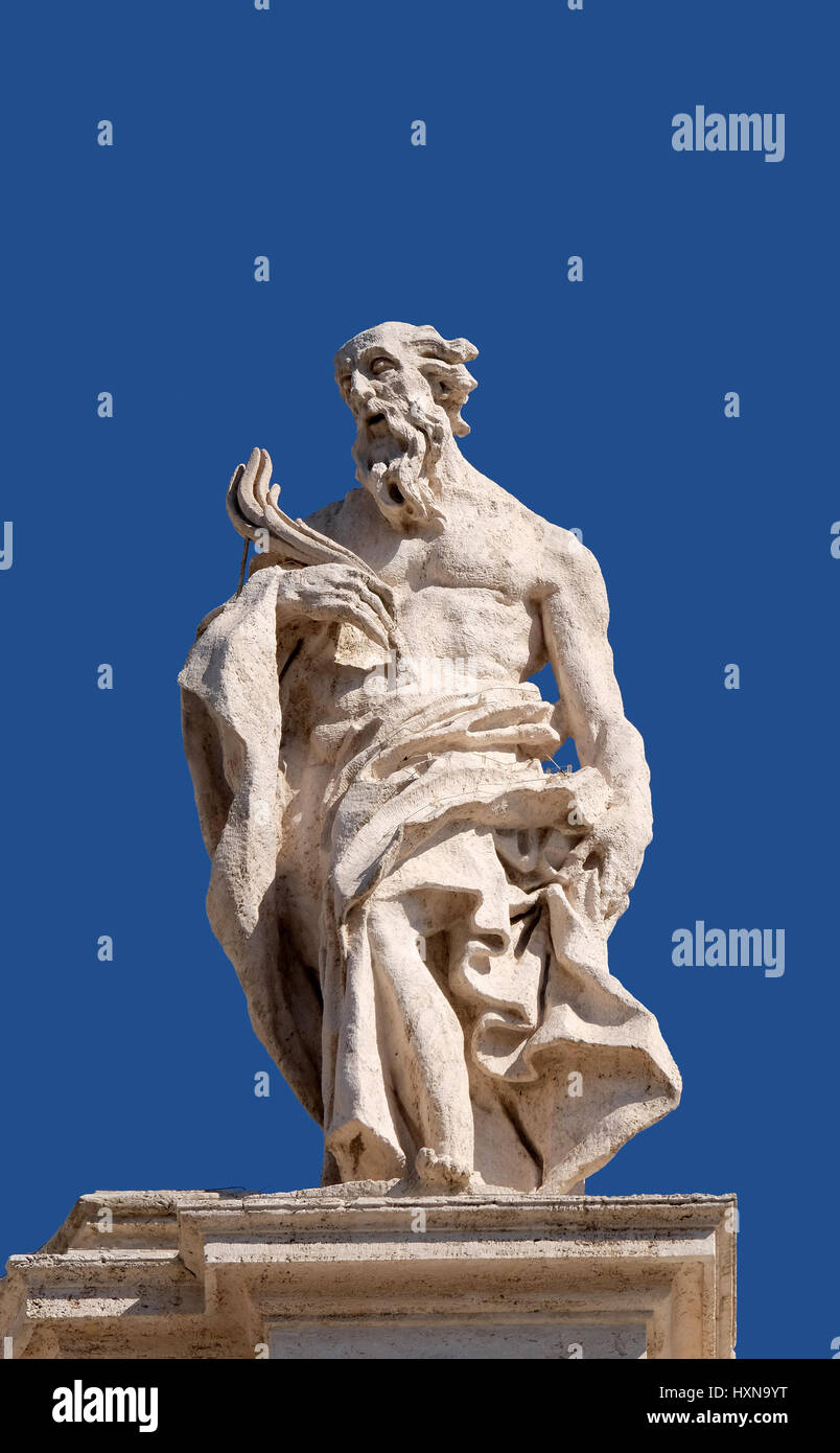 San Girolamo, Frammento del colonnato della Basilica di San Pietro. Basilica Papale di San Pietro in Vaticano, Roma, Italia Foto Stock