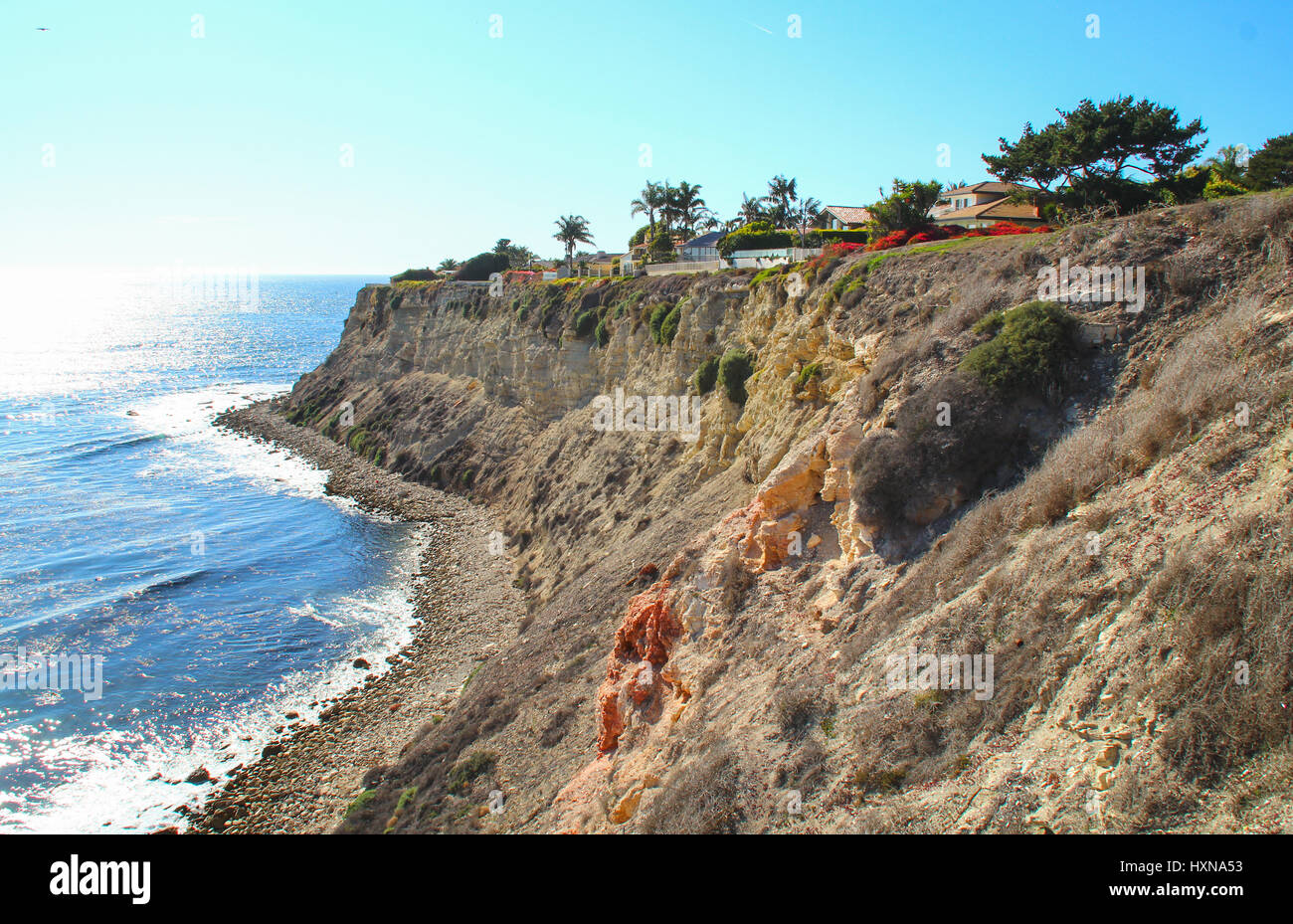 Vista del mare scogliera a Ranchos Palos Verdes in California Foto Stock