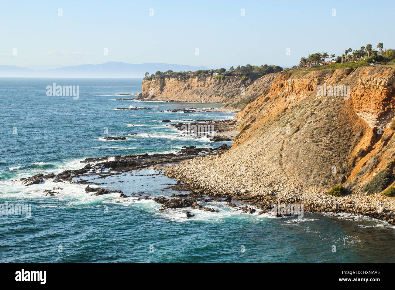 Vista del mare scogliera a Ranchos Palos Verdes in California Foto Stock