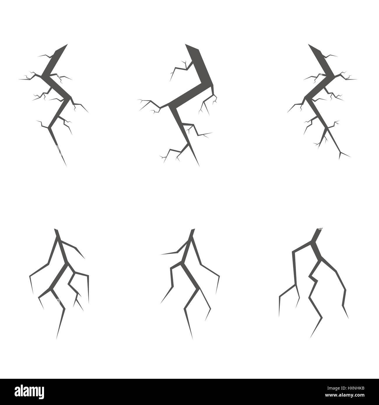 Semplice crack set Illustrazione Vettoriale