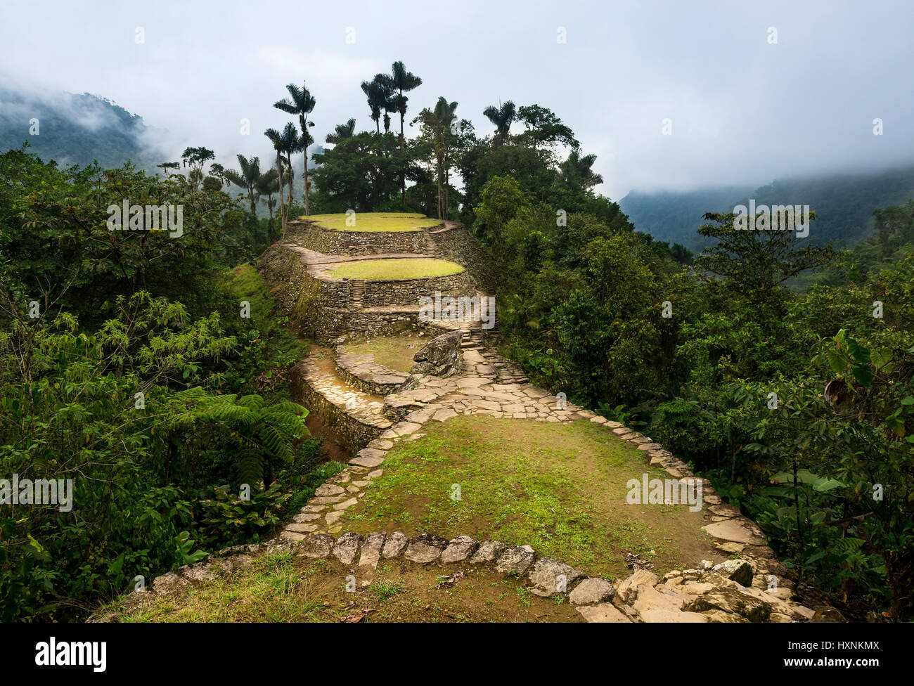 La Città Perduta (Ciudad Perdida) rovine nella Sierra Nevada de Santa Marta, Colombia Foto Stock