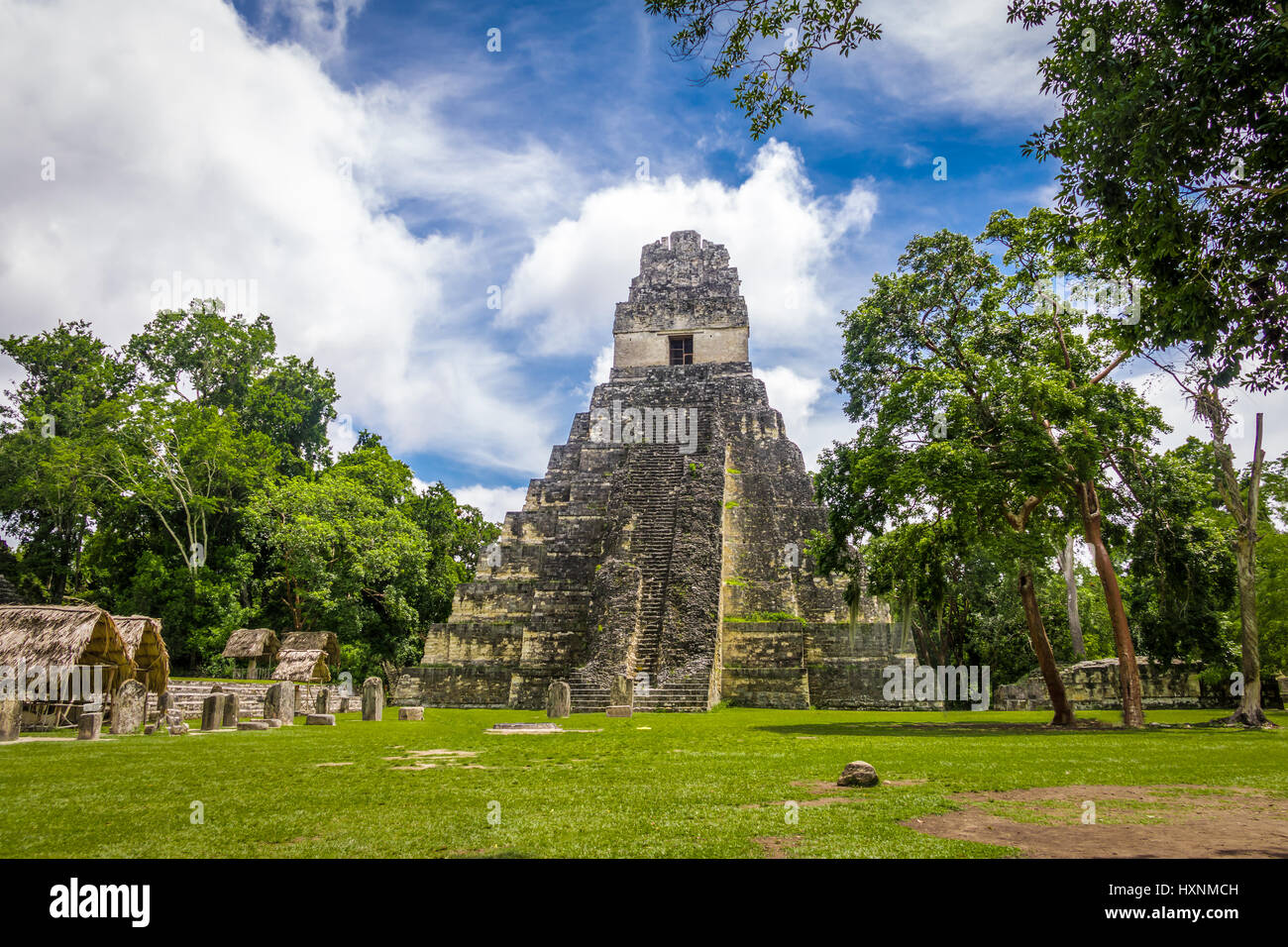 Tempio maya io (Gran Jaguar) al Parco Nazionale di Tikal - Guatemala Foto Stock