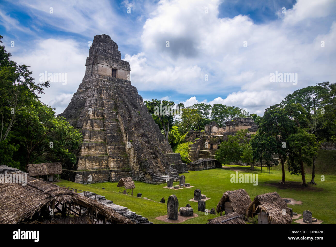 Tempio che io (Gran Jaguar) al Parco Nazionale di Tikal - Guatemala Foto Stock
