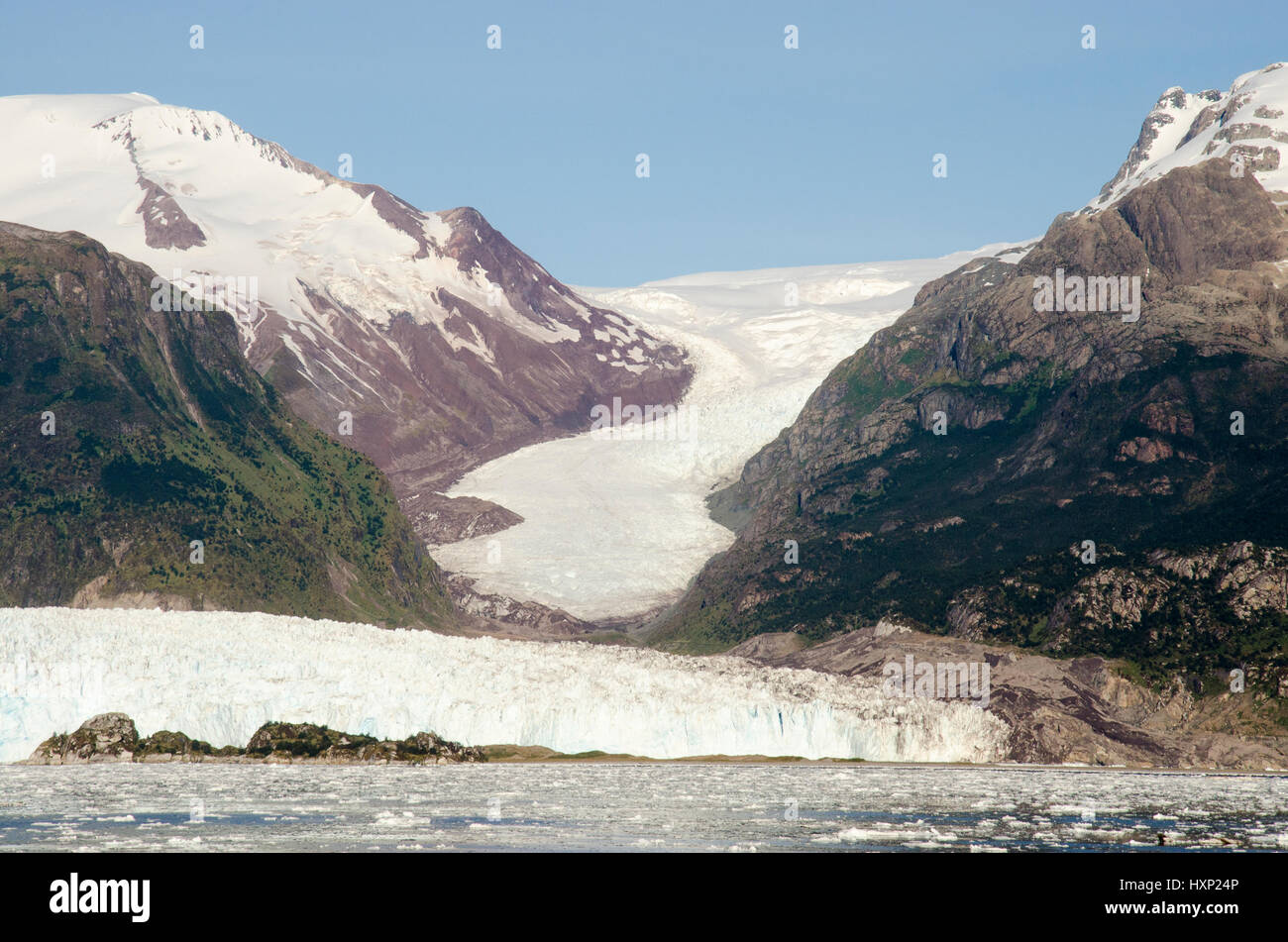 Cile - Ghiacciaio Amalia sul bordo del Canale Sarmiento - Ghiacciaio Skua - Bernardo O'Higgins National Park Foto Stock