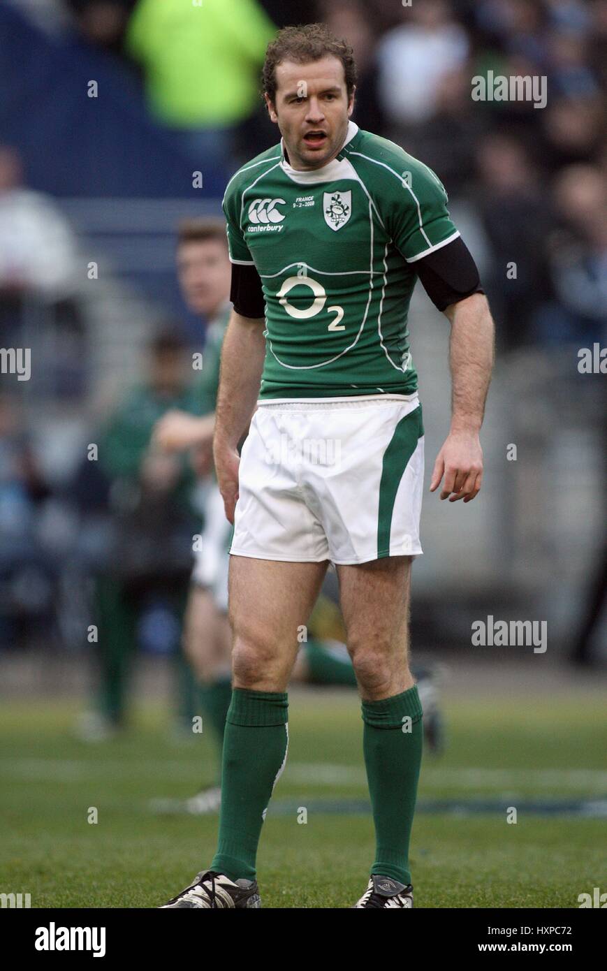 GEORDAN MURPHY IRLANDA & LEICESTER RU STADE FRANCIA PARIGI FRANCIA 09 Febbraio 2008 Foto Stock