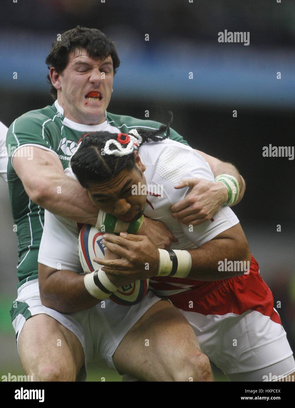 SHANE HORGAN AFFRONTA LESLEY VA INGHILTERRA V IRLANDA TWICKENHAM Londra Inghilterra 15 Marzo 2008 Foto Stock