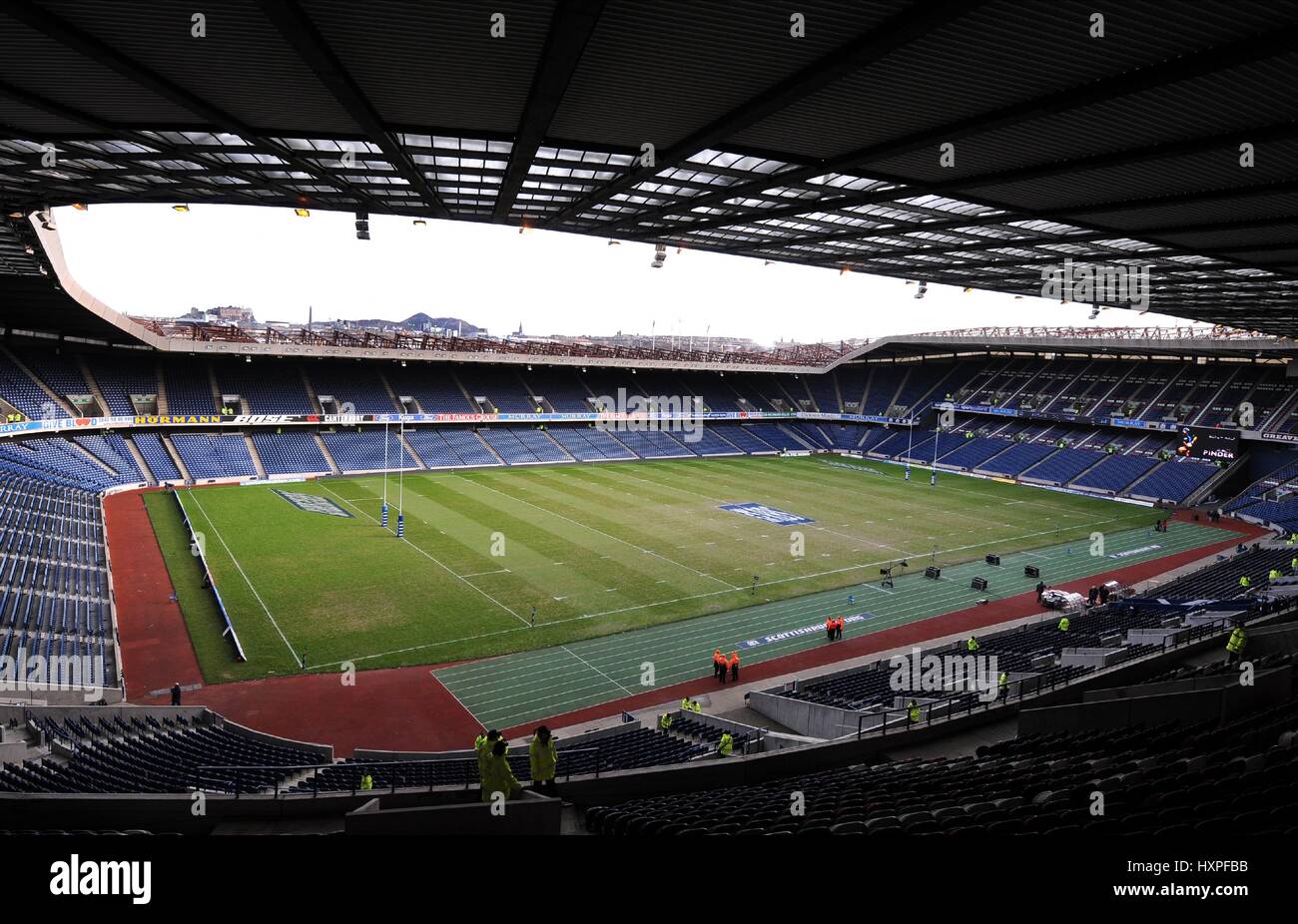 Lo stadio di Murrayfield Edimburgo Scozia Murrayfield Stadium EDIMBURGO SCOZIA 08 Febbraio 2009 Foto Stock