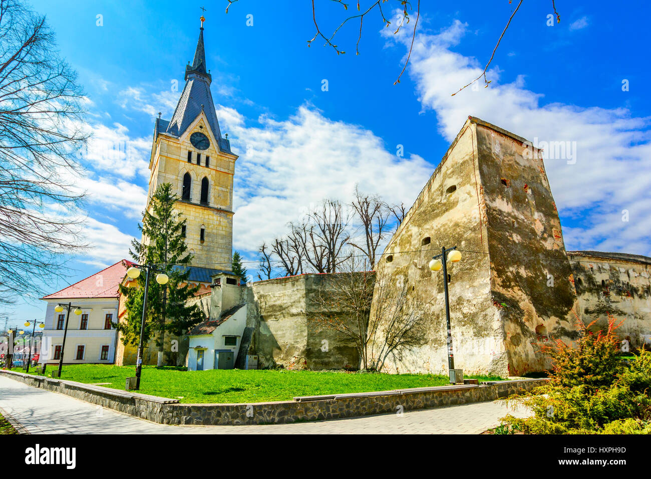 Codlea fortificato chiesa medievale, Romania Foto Stock