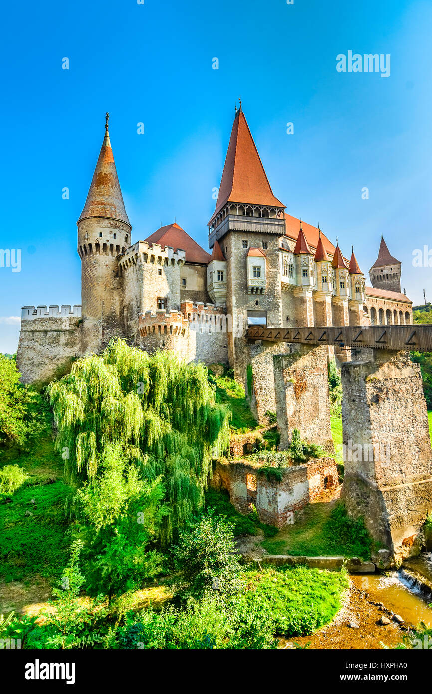 Corvin castello di Hunedoara, Romania Foto Stock
